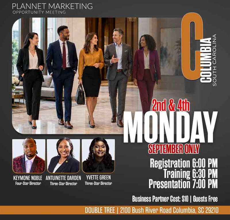 Columbia, SC - Business Opportunity Meeting (RESCHEDULED TO 2ND & 4TH MONDAY IN SEPT.)