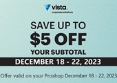 Save up to $5 Off Your Subtotal at Vistaprint