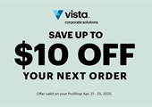 Save Up to $10 Off Your Next Order at Vistaprint