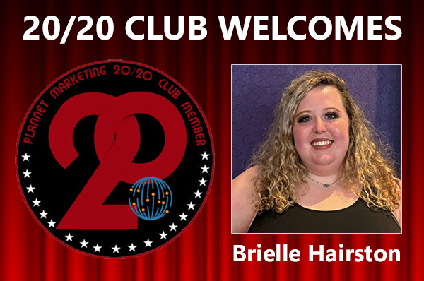 Congratulations to Brielle Hairston for Achieving the 20/20 Club!