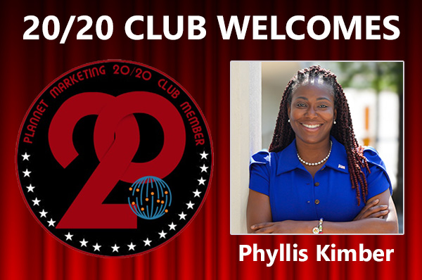 Congratulations to Phyllis Kimber for Achieving the 20/20 Club!