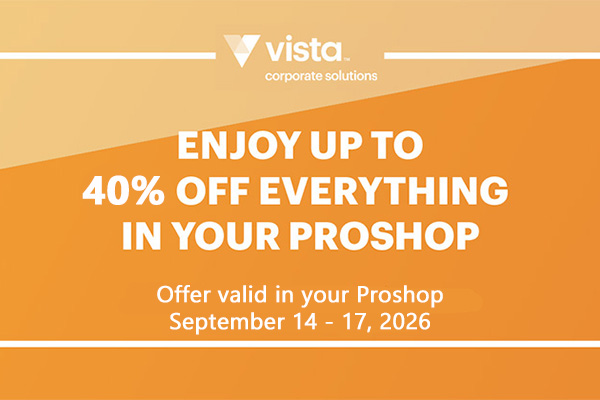 Enjoy Up to 40% Off Everything in Your Proshop at Vistaprint!