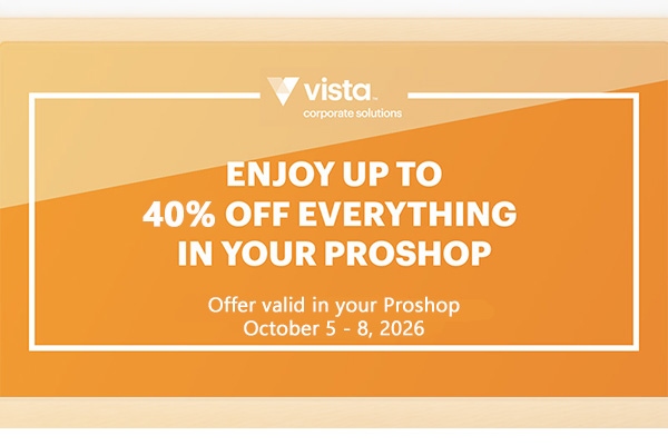 Enjoy Up to 40% Off Everything in Your Proshop at Vistaprint!
