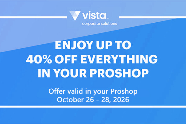 Enjoy Up to 40% Off Everything in Your Proshop at Vistaprint!