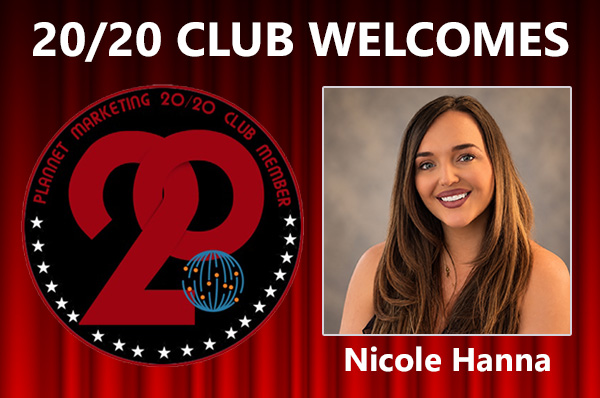 Congratulations to Nicole Hanna for Achieving the 20/20 Club!