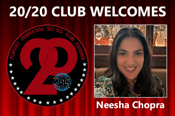 Congratulations to Neesha Chopra for Achieving the 20/20 Club!