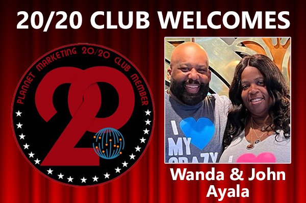 Congratulations to Wanda and John Ayala for Achieving the 20/20 Club!