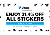 31.4% Off All Stickers at Vistaprint!