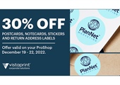 30% Off Postcards, Notecards, Stickers & Return Address Labels at Vistaprint!