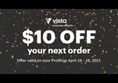 $10 Off At Vistaprint Mon - Fri, April 24 - 28